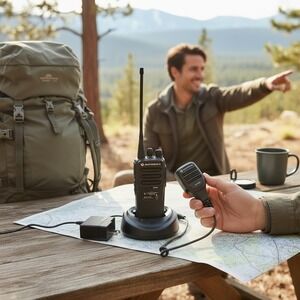 Motorola CP200d UHF Digital Portable Two Way Radio AAH01QDC9JC2AN W/ Mic Charger